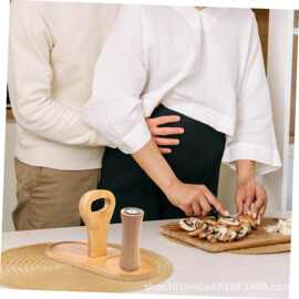 木制胡椒酱瓶底座加热锅垫三脚架杯垫厨房电磨架盐架胡椒磨盘托盘