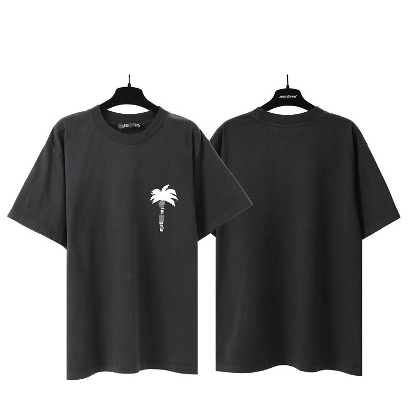 24 Summer New Cross-border European and American Fashion Brand Palm Angel Letter Printed Short-sleeved Men's and Women's High Street Half-sleeved T-shirt