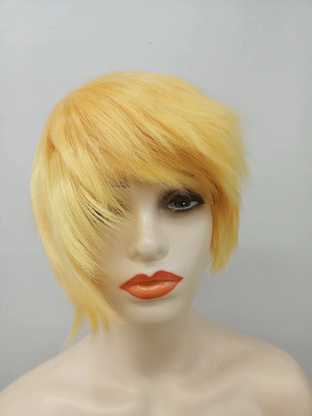 Peruca de fibra química al por mayor de alta temperatura seda corta pelucas gris mecanismo completo