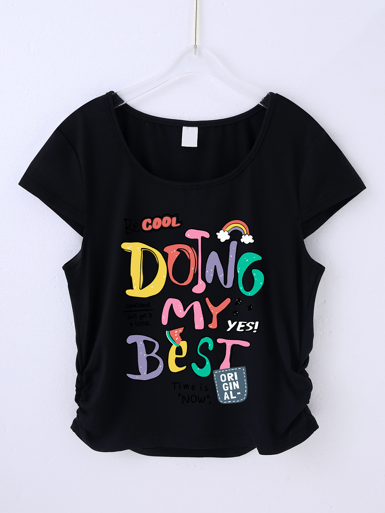 Letter-블랙 티셔츠