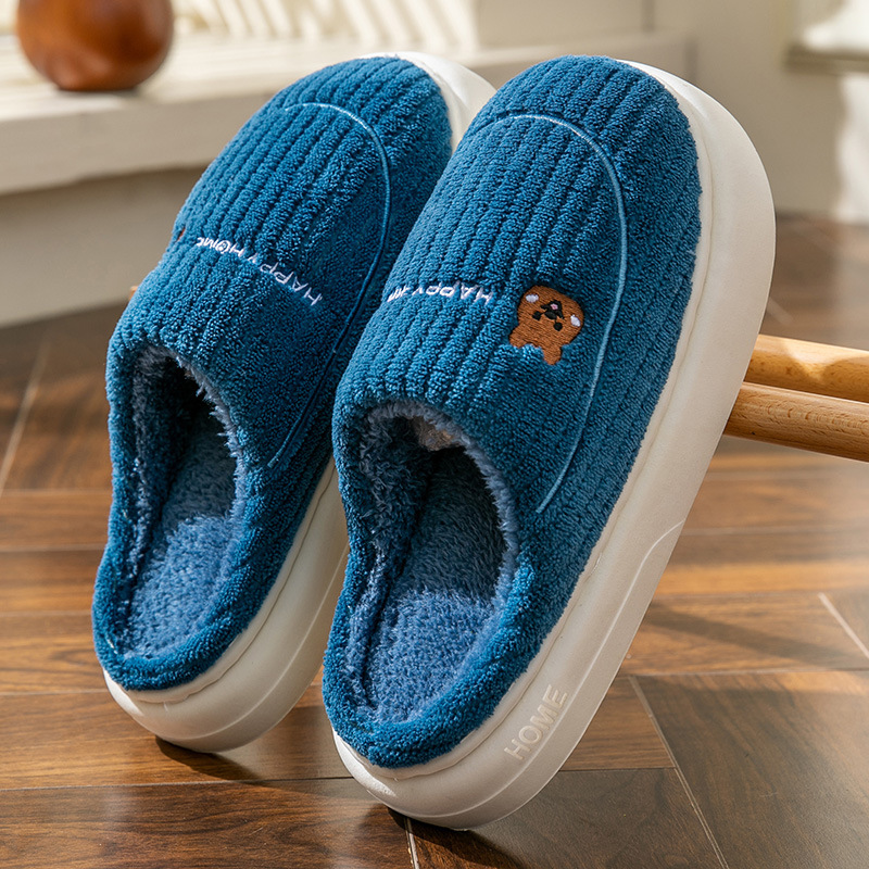Zapatillas de algodón damas invierno 2025 nuevo interior pareja doméstica calentamiento de la luna anti-derrapante zapatillas de lana invierno