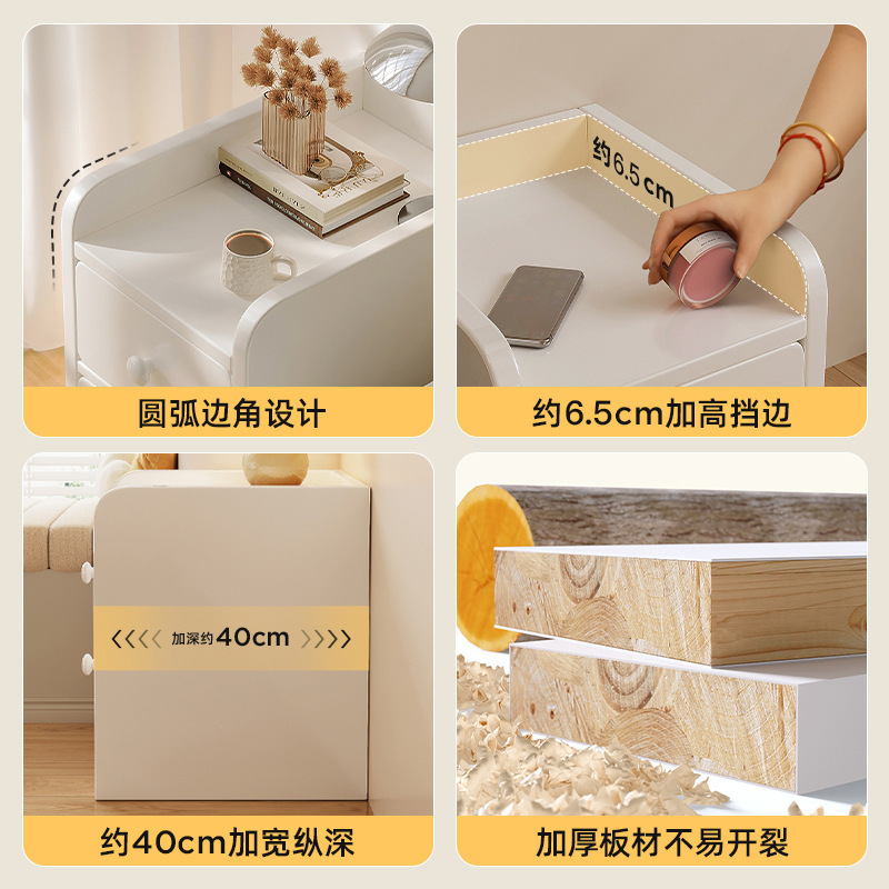 El estante de la cabecera es extremadamente estrecho, el gabinete de almacenamiento con grietas de estilo crema francés, la esquina de la puerta, el espacio trasero, el gabinete delgado, el gabinete de almacenamiento de piso