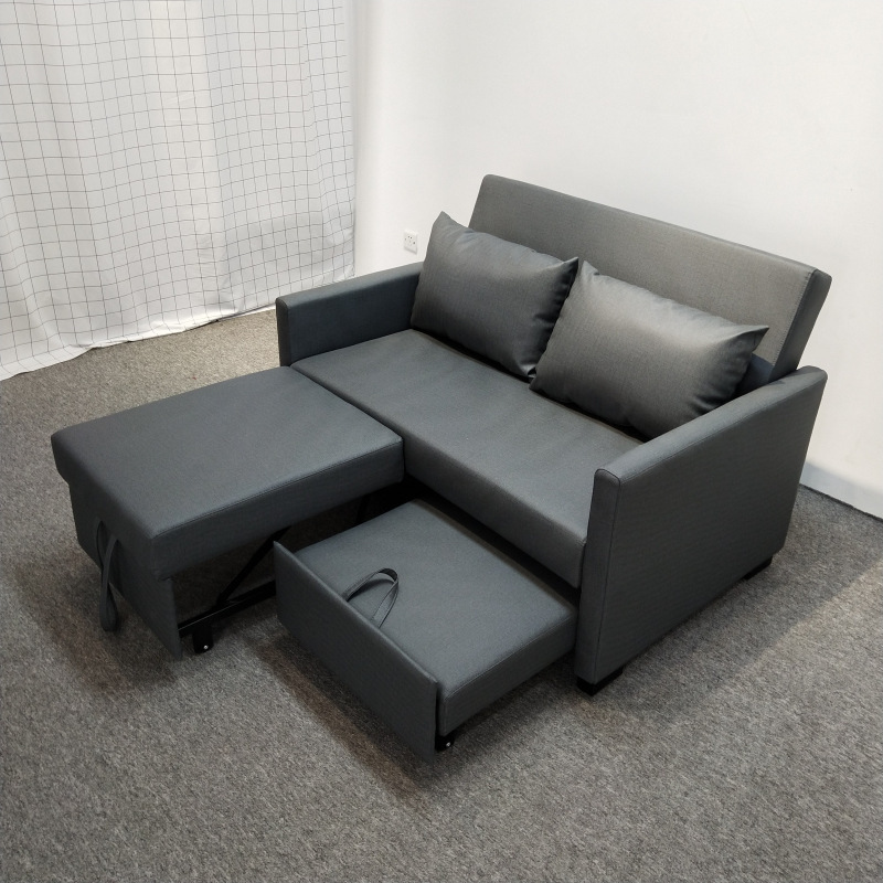 Sofá cama plegable doble doble multifuncional sala de estar pequeña casa de alquiler de tecnología económica tela sofá cama