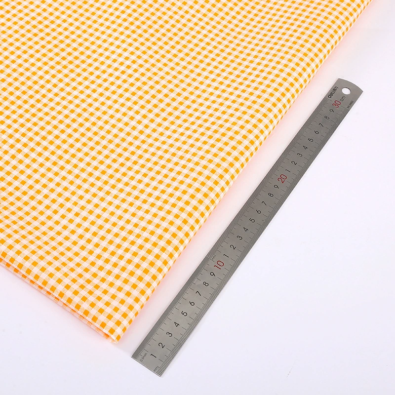 Gingham polyester fabric, small check, flat-grain, multipurpose for clothing & crafts