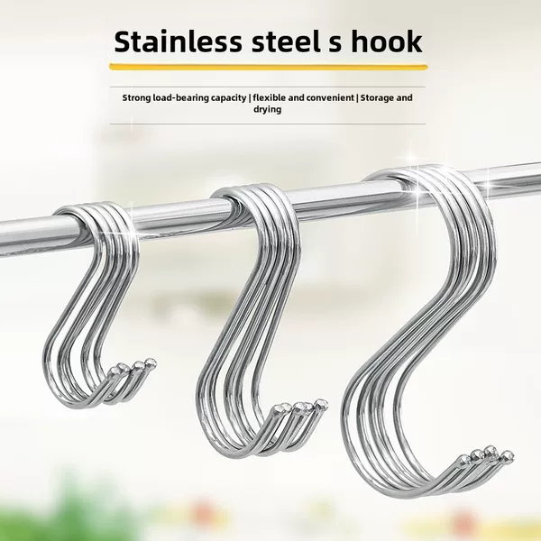 Multi-use 410 stainless steel S-hook wall hanging bathroom kitchen S-hook cabinet door door S-hook small hook