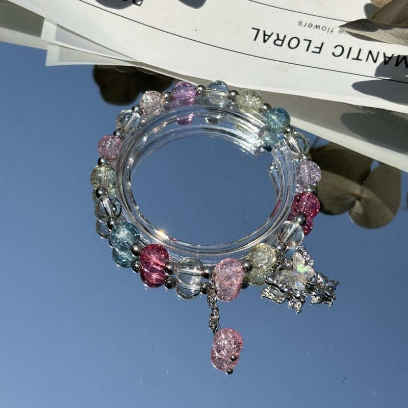 S042-컬러 크리스탈 나비 팔찌#SZ306용