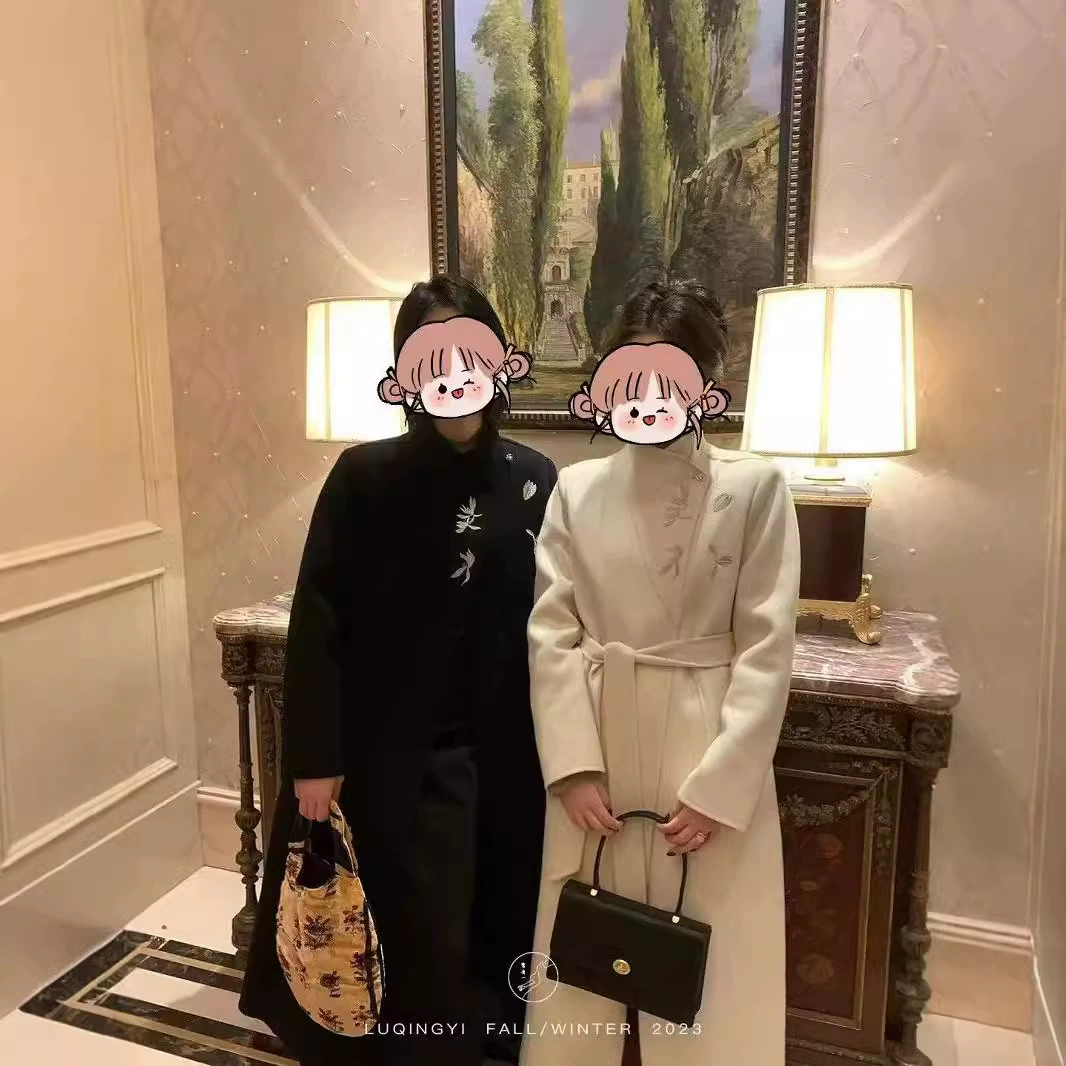 Интернет-красный взрыв 2024 осень-зима новый двухсторонний шерстяной шуба длинная корейская версия свободного повседневного шерстяного пальто на складе