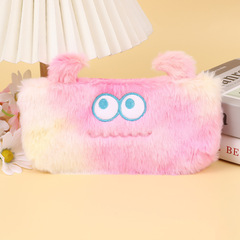 韓版少女心大眼怪獸筆袋兒童創意毛絨絨可愛文具盒學生鉛筆收納袋