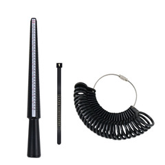 The Heshinfu USHK Ring Measurement Set includes a Ring Band, a Ring Rod, and a Measurement Tape for determining size.