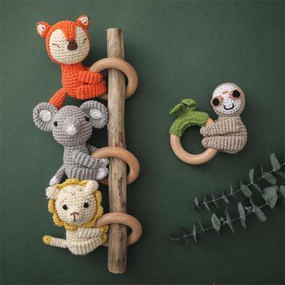 Amazon Cross border Jewelry baby Molar stick Dental gum parts colour crochet hook rabbit baby Molar Bracelet Toys