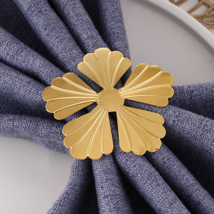 Cross-border creative new five-piece flower napkin ring wedding table decoration metal napkin ring mouth cloth ring napkin buckle