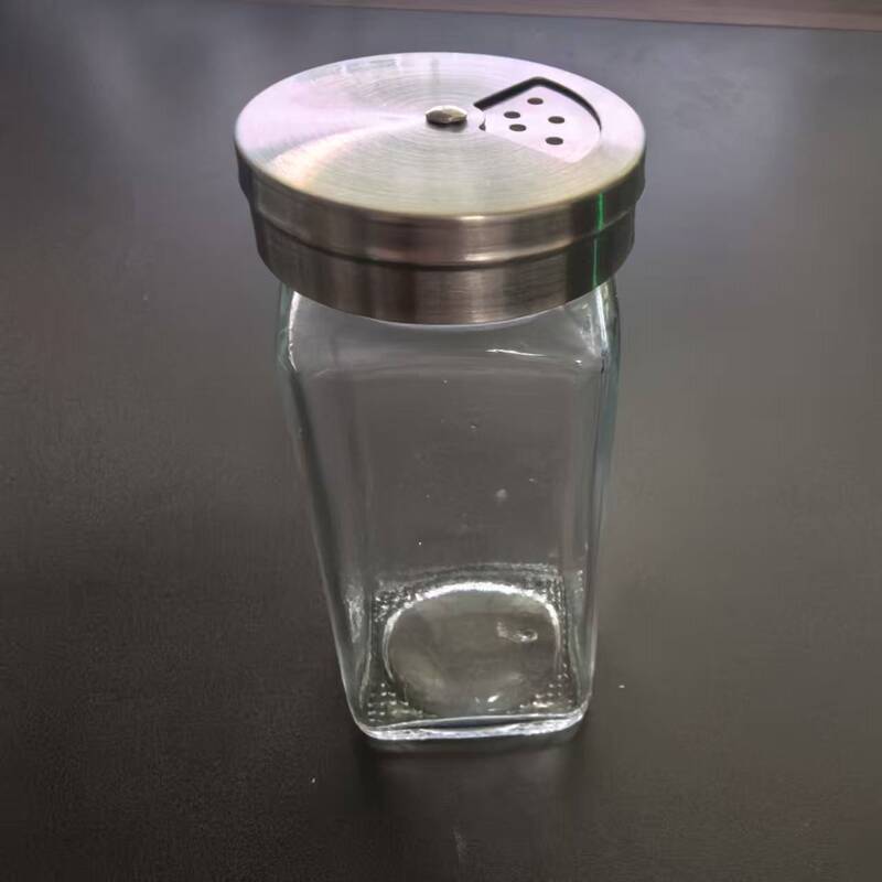 キッチン用正方形ガラス調味料瓶 密閉防湿 バーベキュー調味料瓶 アマゾン ペッパーパウダー クミンパウダー 調味料入れ|undefined