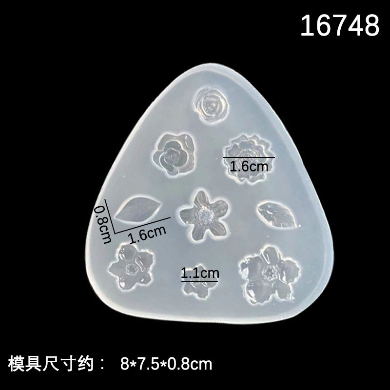 Espejo Día de San Valentín confesión tridimensional Rosa molde de silicona pequeña flor hoja accesorios jabón hecho a mano molde de yeso epoxi