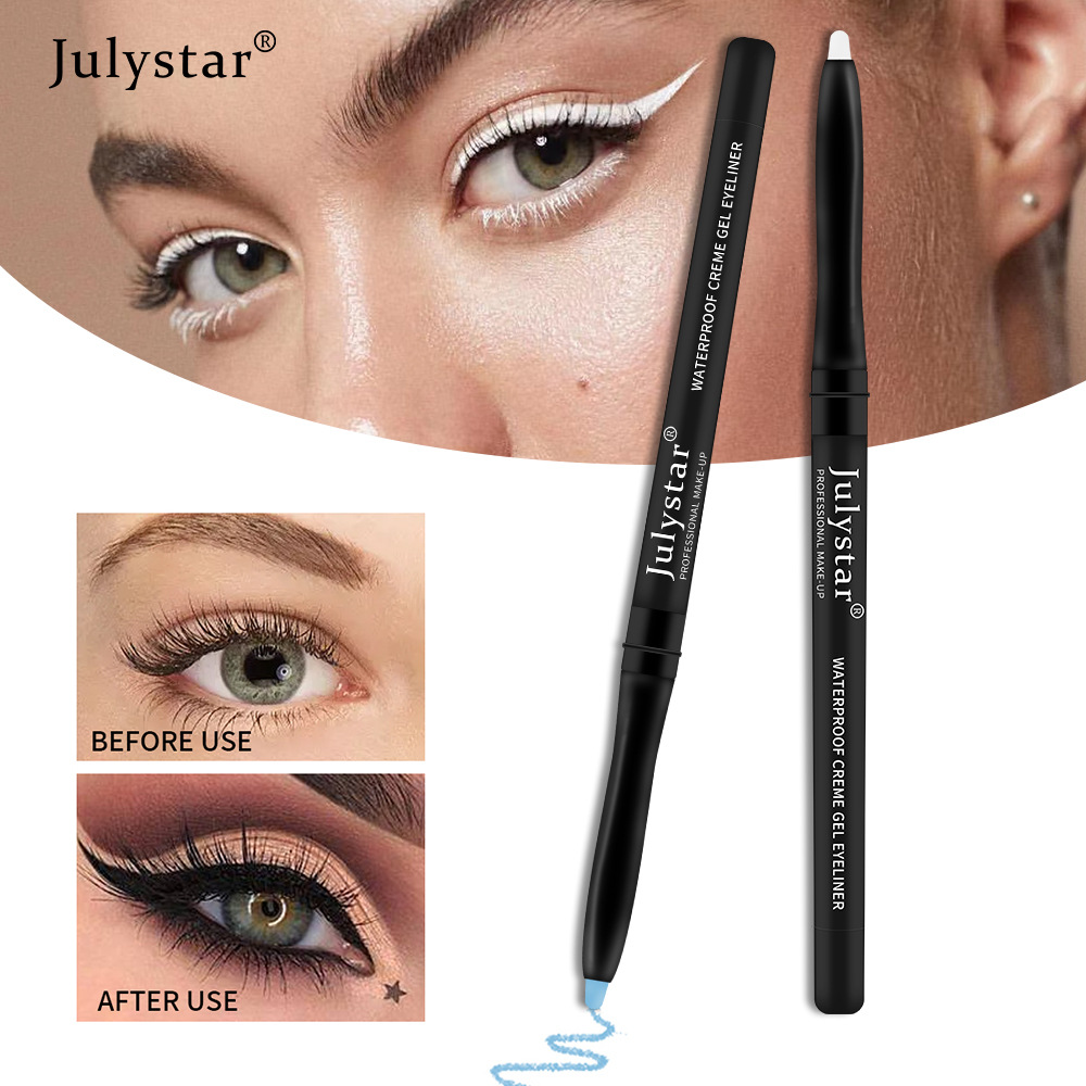 Julystar durable color gel waterproof and not easy to smudge white eyeliner pen_voghion.com