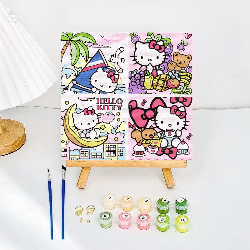 Highlight high quality acrylic paint eye protection color drawing board cartoon 12 colors paint diy digital oil painting