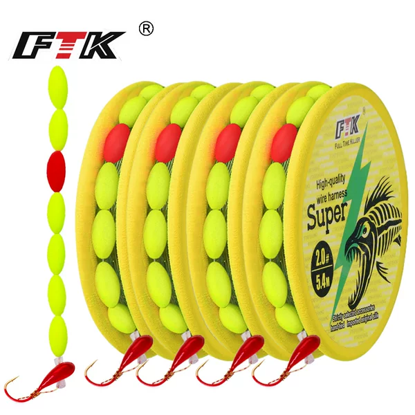Ftk Traditional Fishing Set Handmade Finished Product Convenient Line Set Seven-Star Float Traditional Fishing Main Line Set Single Hook Cross-Border Wholesale