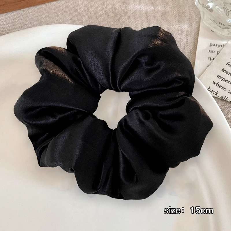 almohada anillo de cabello tela de seda intestino grueso anillo de cabello tocado de mujer retro francés sólido borde ancho no daña la joya de cabello cuerda