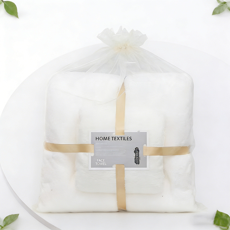 Transfronterizo TEMU etiquetado toalla de coral de alta densidad absorción de agua toalla de baño set toalla de regalo toalla de coral en stock