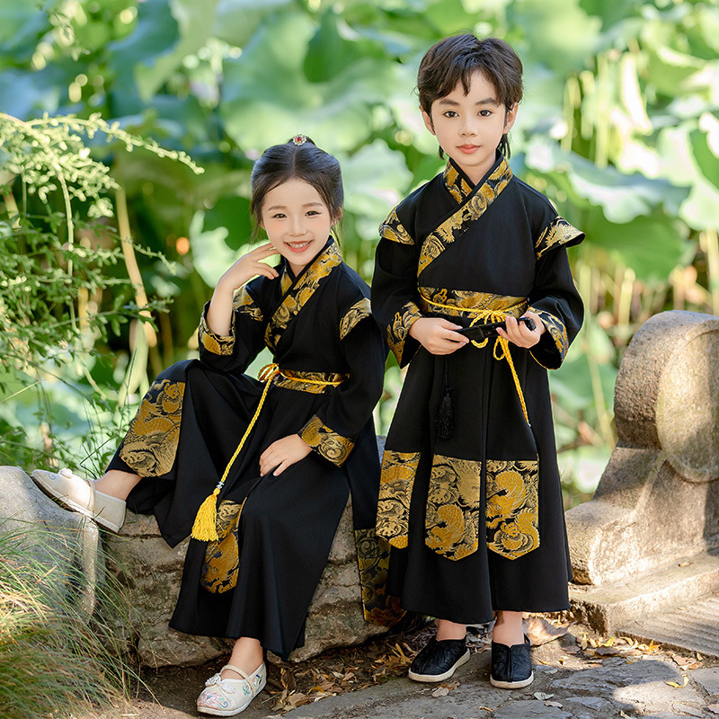 2024 New Tang Suit Long Sleeve dress Chinese Style Martial Arts TV Series Shooting Suit Boys Song-made Hanfu Performance