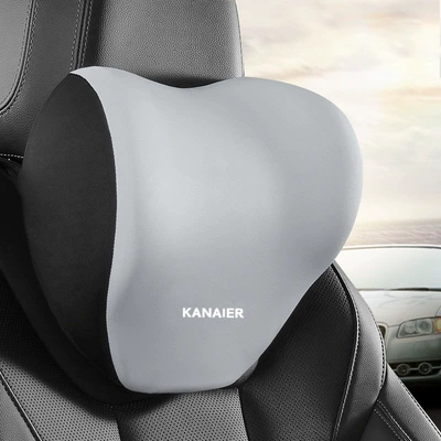Car Headrest and Lumbar Support Memory Foam Lumbar Cushion Neck Pillow Universal for All Seasons Backrest Car Support Lumbar and Neck Protection (Headrest) - gentleman-gray-headrest