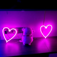 SOKKA Cross-border Product Neon Sign Heart Shape LED Lighting Decor for Proposal Birthday Declaration Scene Arrangement