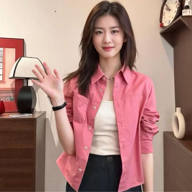 Pure Cotton Shirt Jacket for Women, Light Luxury and High-End Feel, Petite Size, Spring and Autumn 2026 New Casual Shirt Top