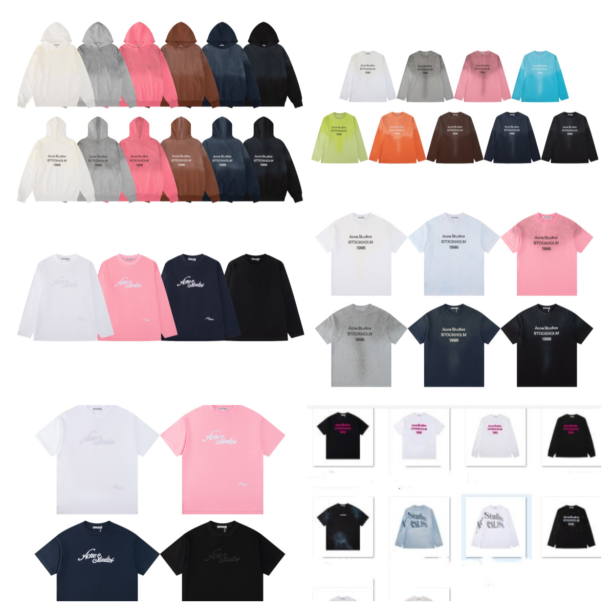 Cross-border 26SS new classic popular AC1996 washed distressed letter print high street fashion brand collection