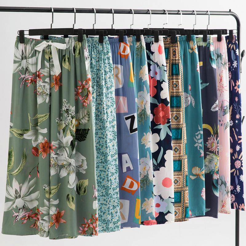 Cotton Silk Pajama Pants Women's Summer New Large Size Loose Pants Pregnant Women Can Wear Ram Cotton Thin Pants