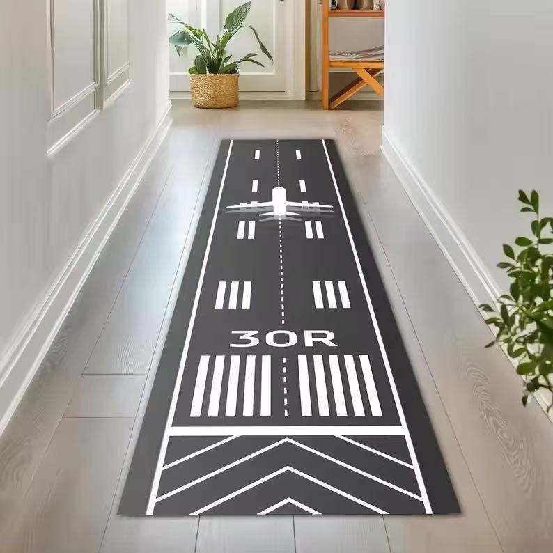 Airport Runway Crystal Velvet Long Strip Carpet, Stain-Resistant, Wear-Resistant, Easy to Maintain, Villa Corridor and Hallway Decorative Carpet, Dropshipping Available