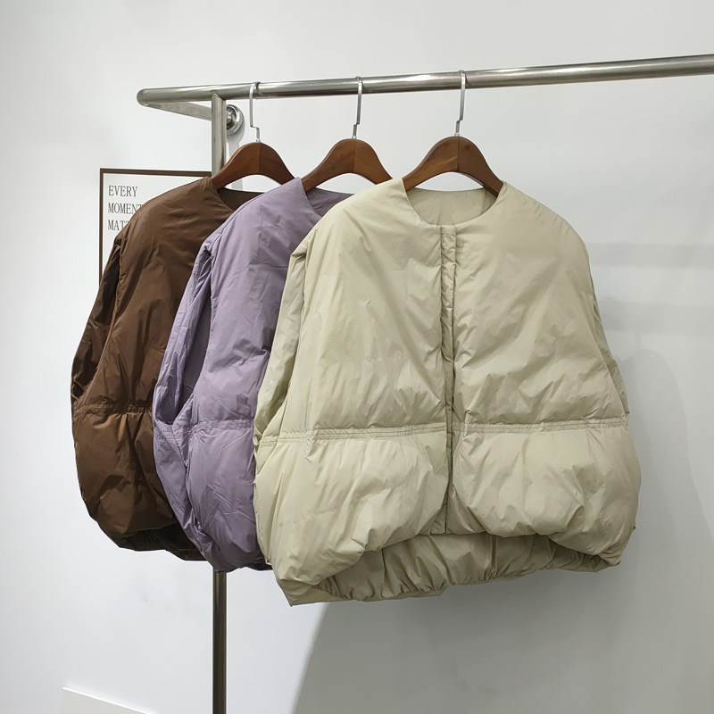 European-style pumpkin down vest for women, short, round neck, plus size, new autumn/winter collection, white duck down, sleeveless outerwear European-style pumpkin down vest for women, short, round neck, plus size, new autumn/winter collection, white duck down, sleeveless outerwear