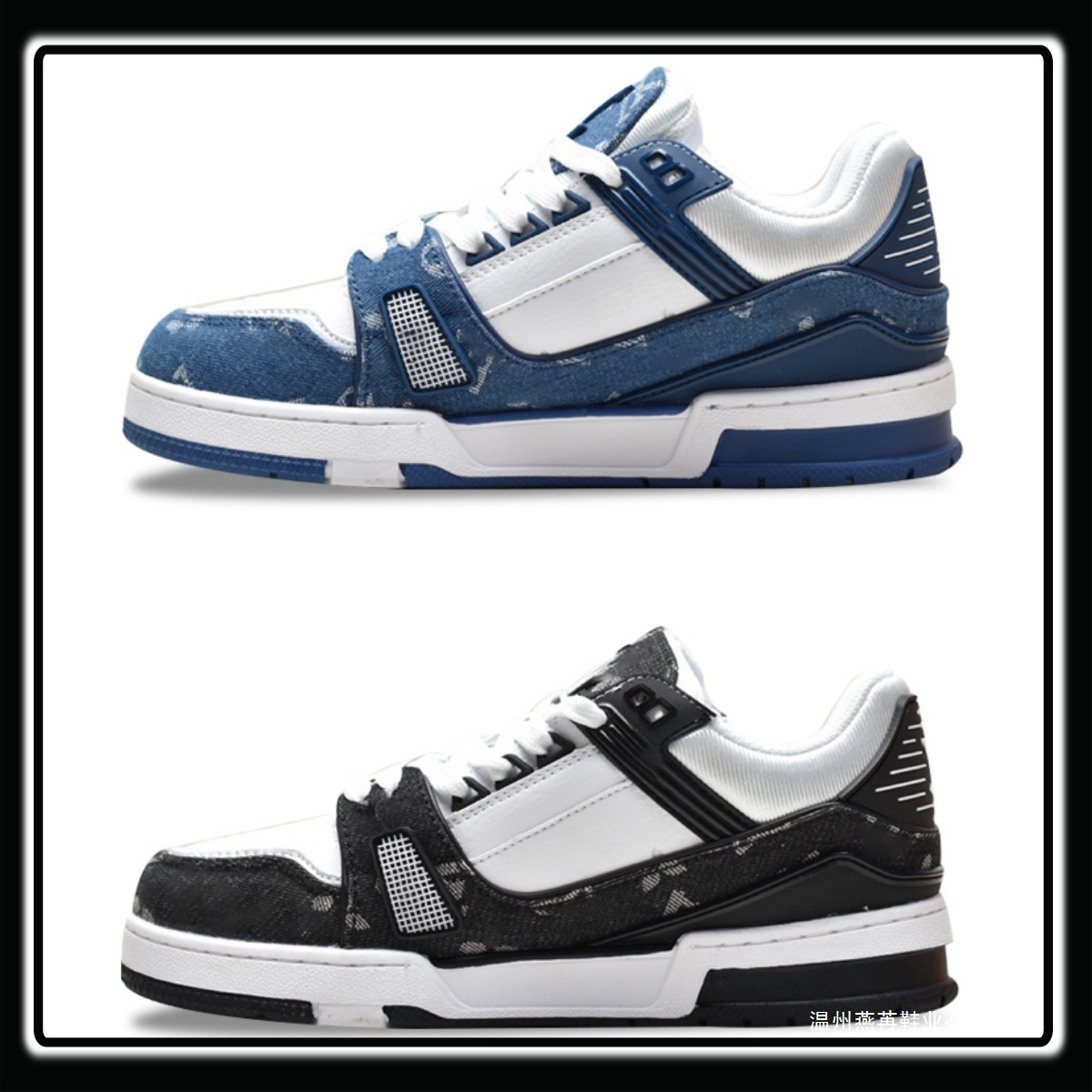 驴家板鞋trainer白水泥小白鞋牛仔男女鞋黑白熊猫鞋休闲情侣运动