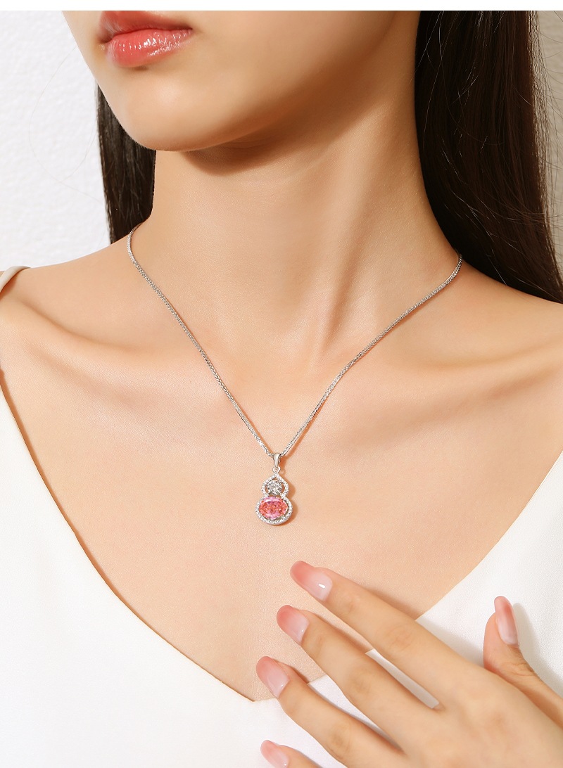 Holiday, Tea Party Occasion 925 Sterling Silver Material 1 Piece 925 Sterling Silver Geometric Zircon High Carbon Diamond 925 Sterling Silver Cable Chain Pendant Necklace