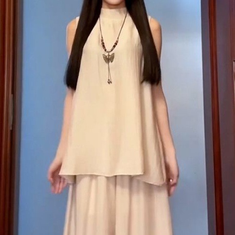 新しい中国風のノースリーブドレス女性のための夏 2025 新しいスタイルの小さなクールな禅スーツスカート|undefined