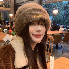 毛绒绒针织帽女款秋冬季日系大头围加厚保暖毛线帽韩版显脸小帽子