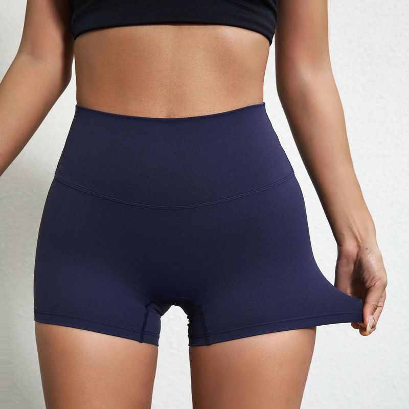 Wholesale Solid Color Soft Yoga Sports Shorts, Tight-Fitting, High-Elastic, Buttery Soft, Suitable for Outerwear, Three-Quarter Length Safety Shorts
