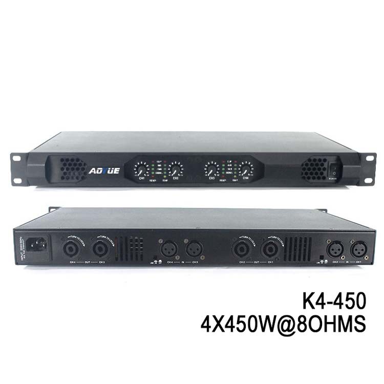 Aoyue clase D amplificador K4-450 de cuatro canales amplificador de audio para el hogar DJ amplificador KTV amplificador de Conferencia