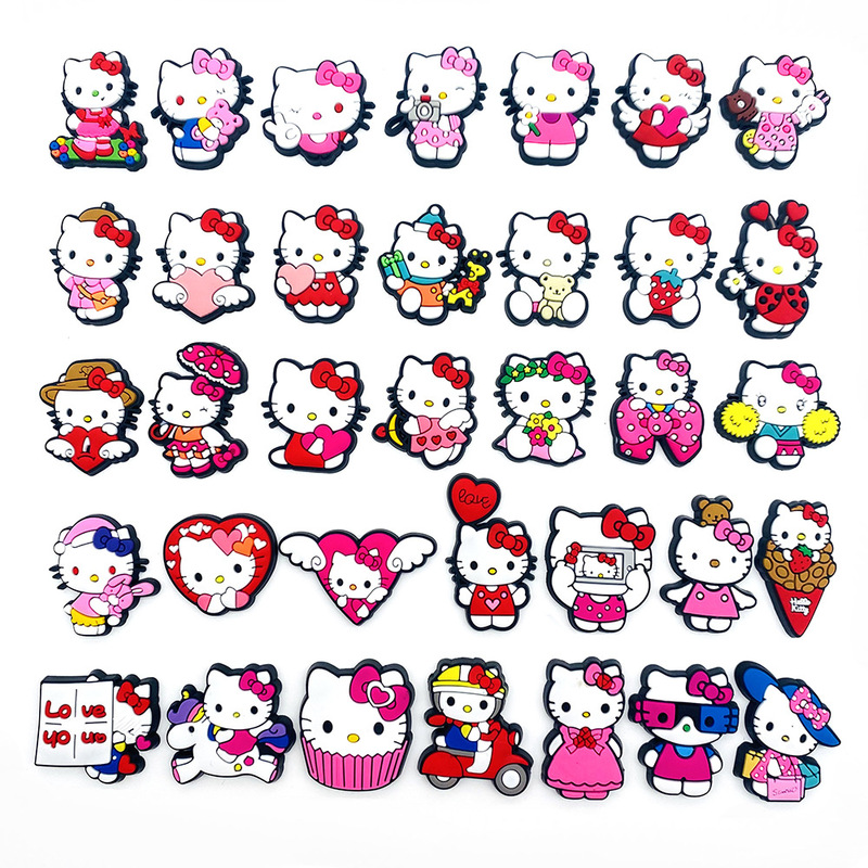 HelloKitty hole shoes accessories PVC soft rubber shoe buckle diy shoes flower shoes decorative garden shoes accessories creative HelloKitty hole shoes accessories PVC soft rubber shoe buckle diy shoes flower shoes decorative garden shoes accessories creative