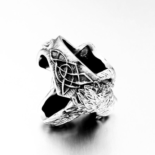 beier new stainless steel ring Viking bear personality ring men's retro foreign trade jewelry wholesale