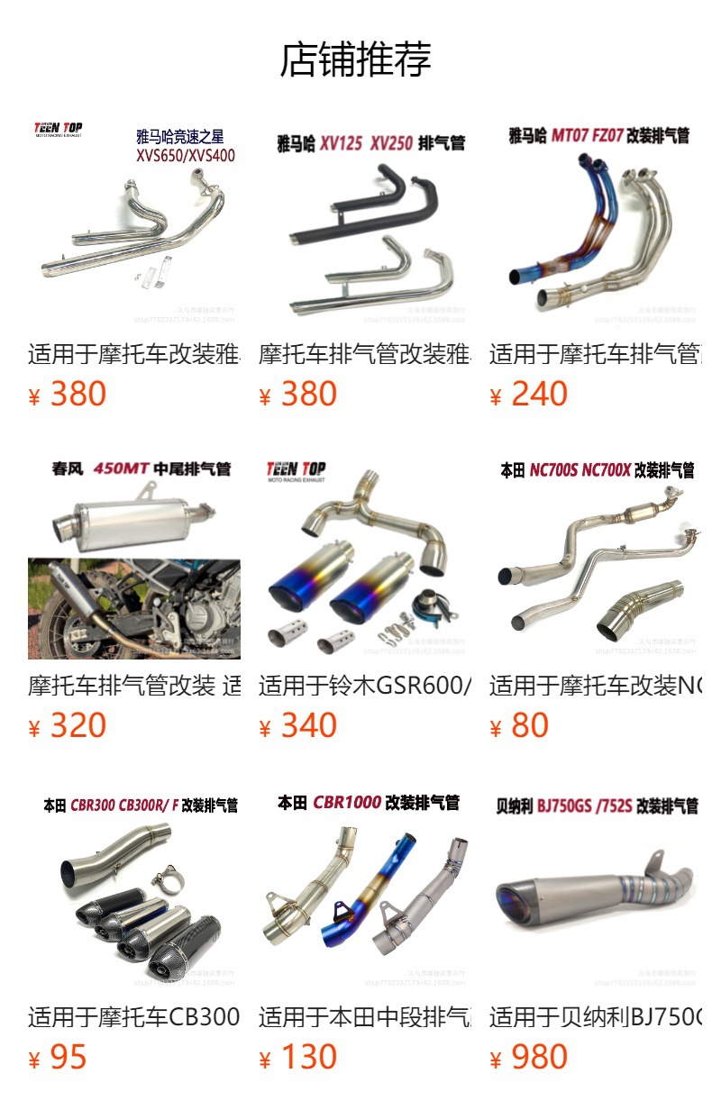 Suitable for Yamaha Xvs1100 V Star Dragstar1100 Modified Retro Exhaust Pipe with Silencer