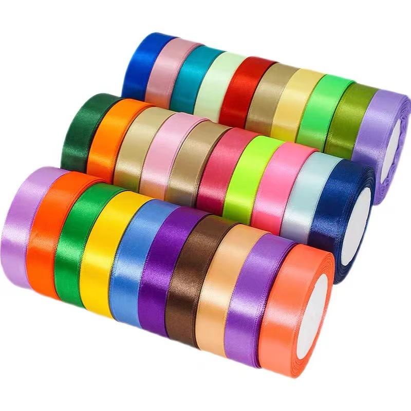 Cinta de poliéster al por mayor cinta de flores 1cm rollo pastel regalo cinta DIY decoración de la boda cinta