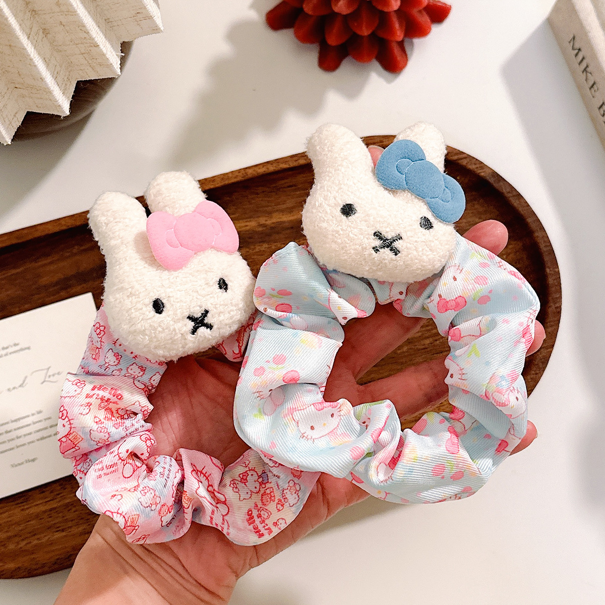 可爱甜美米菲兔kitty猫发绳大肠发圈少女扎马尾头绳丸子新款皮筋