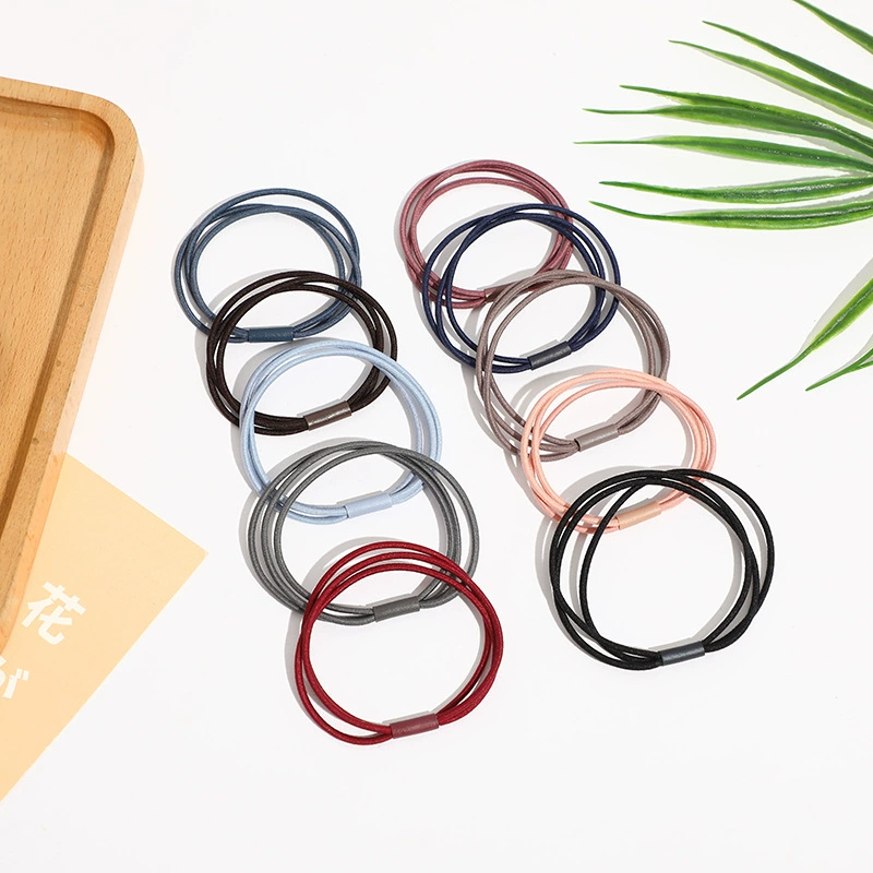 Оптовая Продажа с фабрики три в одном с высокой эластичной резинкой для волос не повреждает волосы, простая Базовая веревка для галстука, корейское женское кольцо для волос