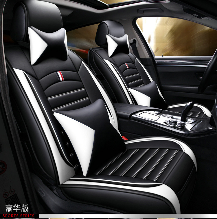 Car Seat Cover Full Set Leather Universal 5 Seats
