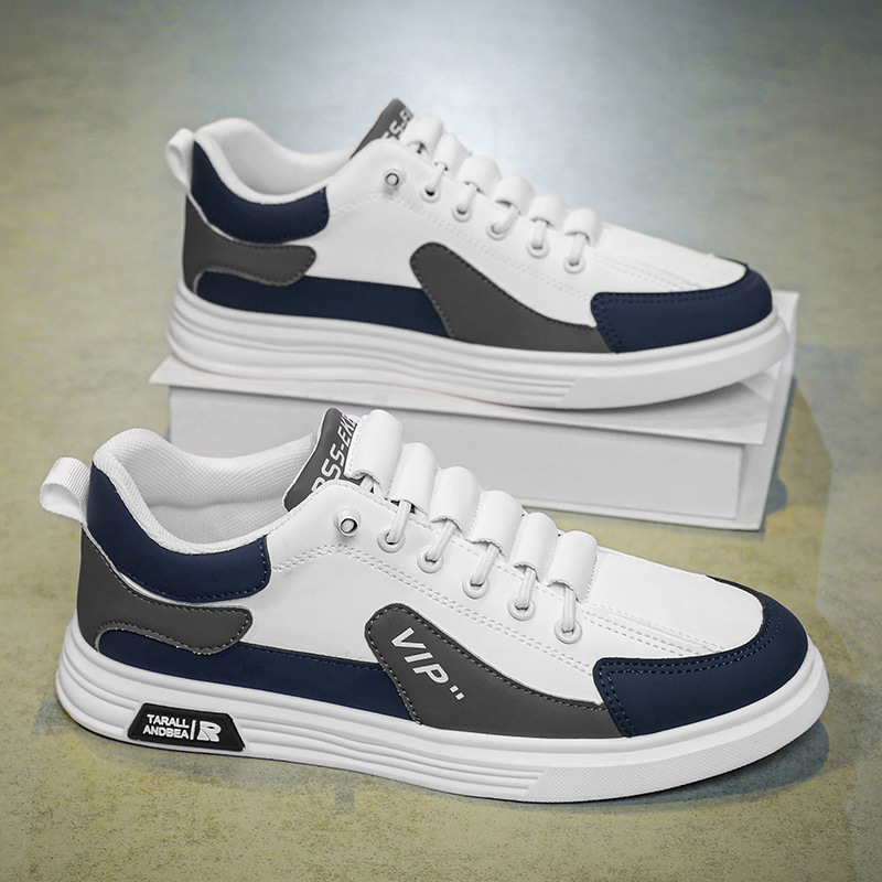 Zapatos casuales de hombre primavera y otoño nuevos zapatos casuales de skate deportivos transpirables, zapatos blancos elásticos de un pie para hombres
