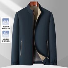 批发男士外套春秋季2025新款立领商务休闲中年爸爸工装夹克