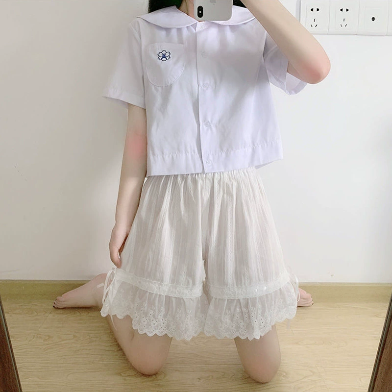 Свободные защитные шорты из чистого хлопка для женщин, с антиэкспозиционной подкладкой юбки JK, новые студенческие шорты в японском стиле 2025 года.