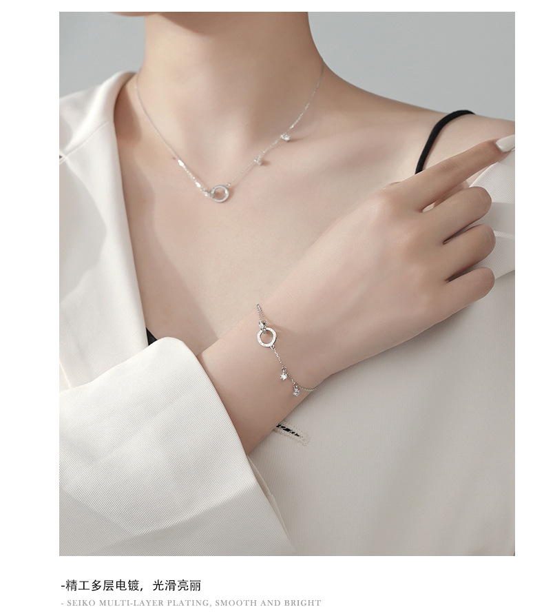 Linglang Trendy Dainty S925 Sterling Silver Bracelet Skin-friendly Jewelry Adjustable Chain Bracelet for Women Teen Girls