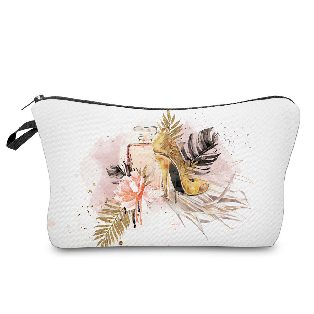 Amazon New 3D Printed Waterproof Cosmetic Bag Women High Heels Cosmetic Brush Travel Storage Bag Cosmetic Bag