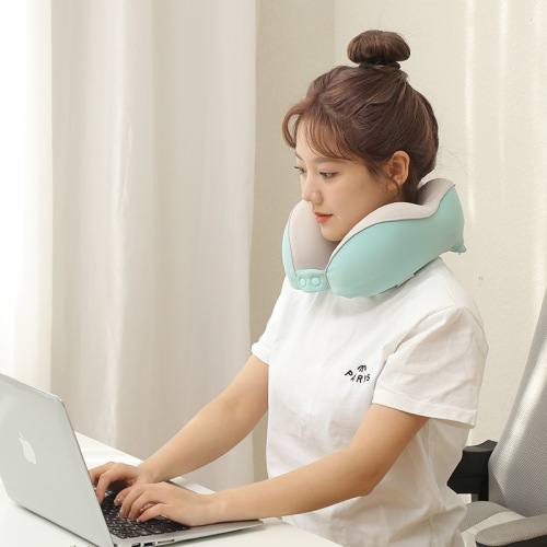 U-shaped neck pillow with cool memory foam, portable airplane travel neck pillow, nap support neck pillow, pillow with customizable LOGO printing
