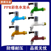 PPR塑料水龙头塑料铁丝彩色洗衣机拖把池多功能通用双嘴水龙头
